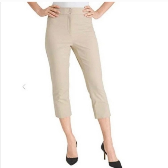 CHICO'S Secret Stretch waist and cropped straight leg pants in a size 10 - Picture 2 of 12